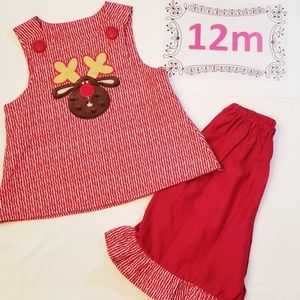 Custom Christmas outfit with ruffle pants